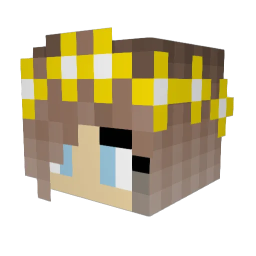 Chantira Minecraft avatar head, 3D render