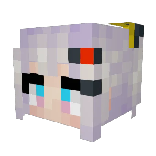 ChaoBoHua Minecraft avatar head, 3D render