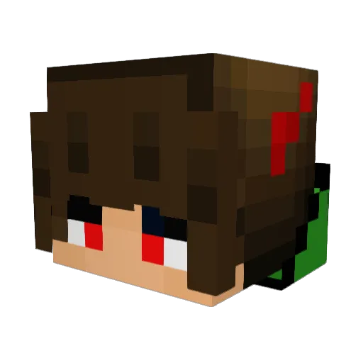 Chaolos Minecraft avatar head, 3D render