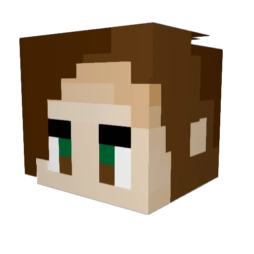 Chaora Minecraft avatar head, 3D render