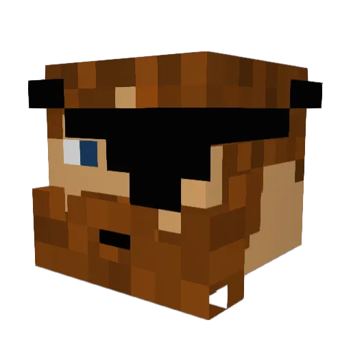 ChaosRedemption Minecraft avatar head, 3D render
