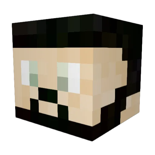 ChaosXX2 Minecraft avatar head, 3D render