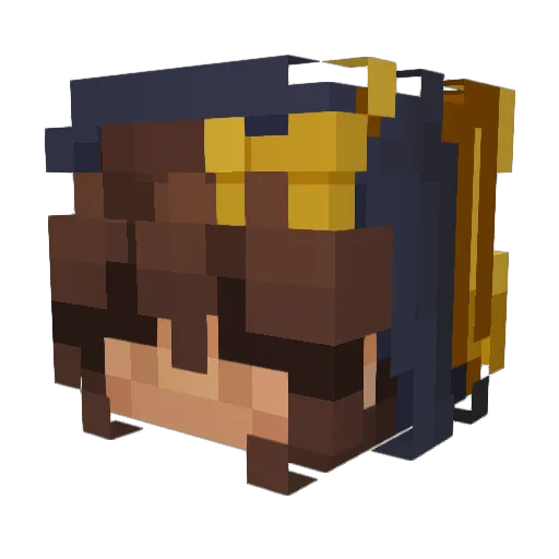 Chaosbaerchen_ Minecraft avatar head, 3D render
