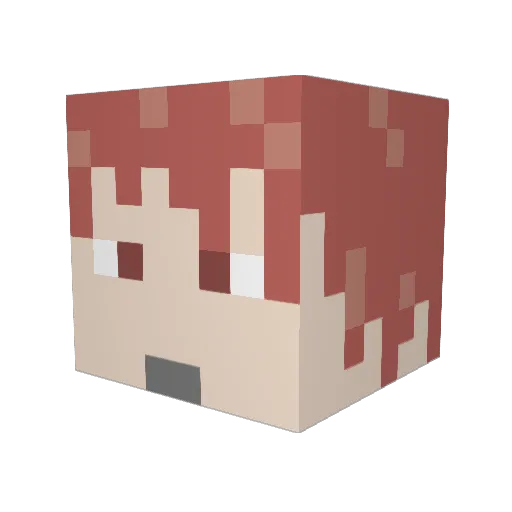 Chaoseph Minecraft avatar head, 3D render