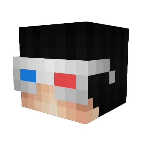 Chaosity Minecraft avatar head, 3D render