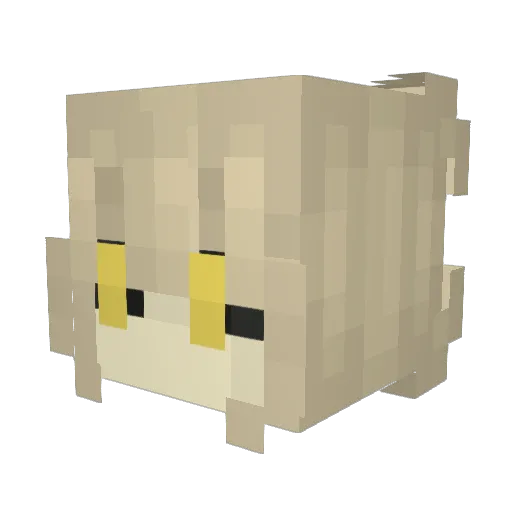 Chaoslly Minecraft avatar head, 3D render