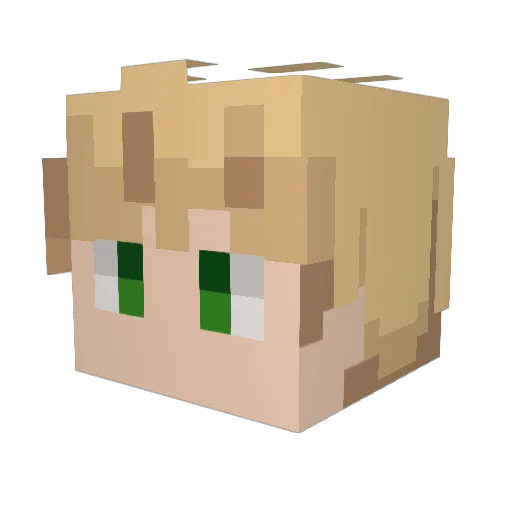 Chaospaps Minecraft avatar head, 3D render