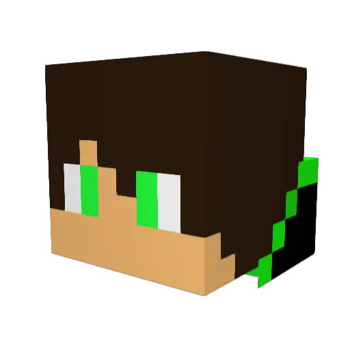 Chaosphillipe Minecraft avatar head, 3D render