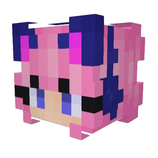 ChaoticChloe Minecraft avatar head, 3D render