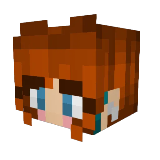 ChaoticCraftee Minecraft avatar head, 3D render