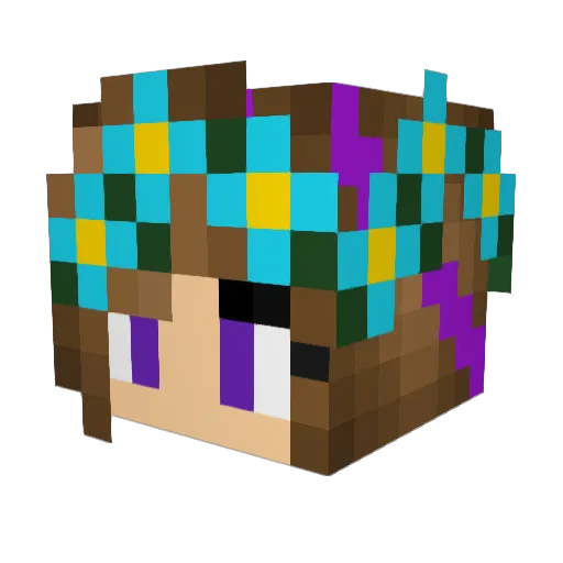 ChaoticMina Minecraft avatar head, 3D render