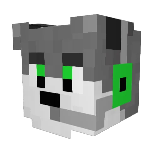 Chaotic_Wolf Minecraft avatar head, 3D render