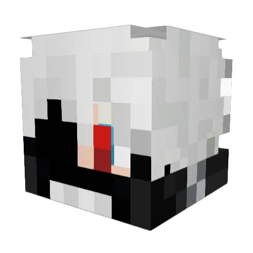 Chaotickaneki Minecraft avatar head, 3D render