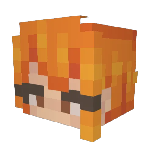 Chaotiki Minecraft avatar head, 3D render
