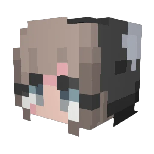 Chaoyuuu Minecraft avatar head, 3D render