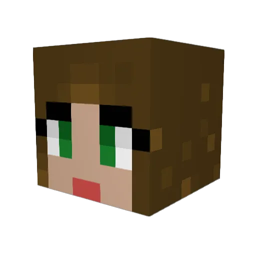 Chapardie Minecraft avatar head, 3D render