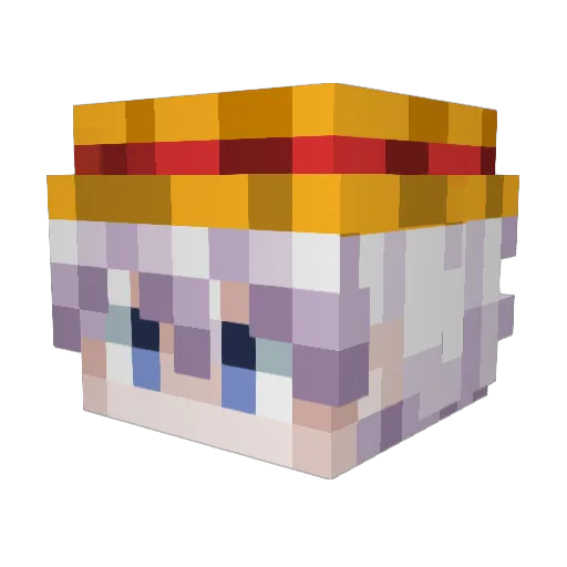 Chapeau2Pailles Minecraft avatar head, 3D render