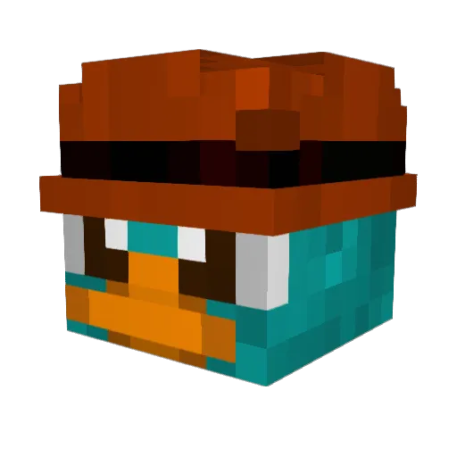 Chapek Minecraft avatar head, 3D render