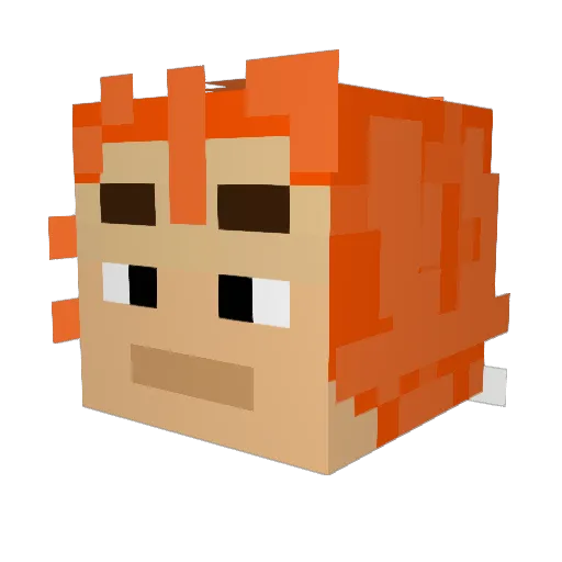 Chappy20K Minecraft avatar head, 3D render