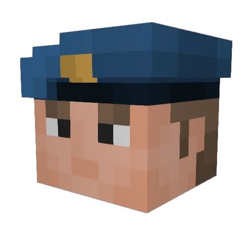 CharHip Minecraft avatar head, 3D render