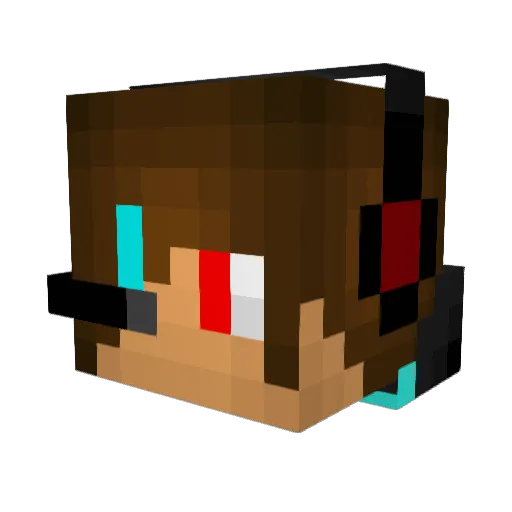CharKnight Minecraft avatar head, 3D render
