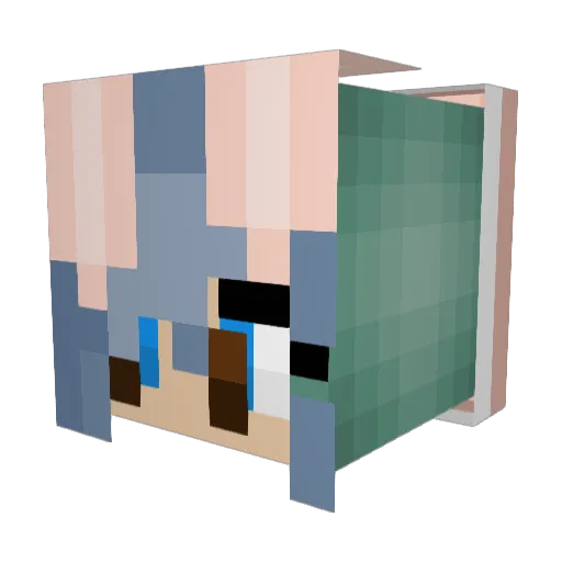 CharMin7_x Minecraft avatar head, 3D render