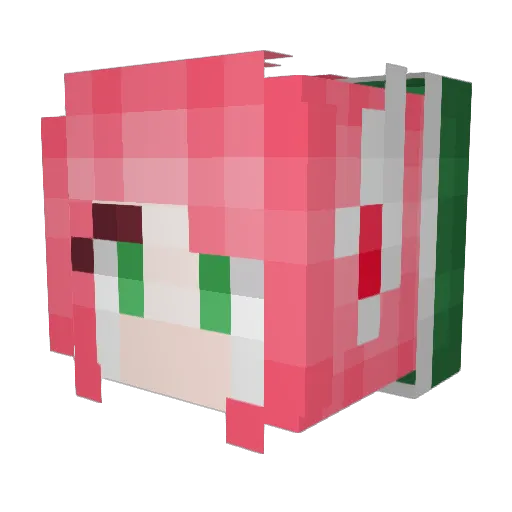 CharMomone Minecraft avatar head, 3D render