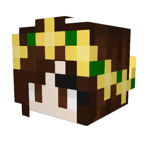 CharaUndertale Minecraft avatar head, 3D render
