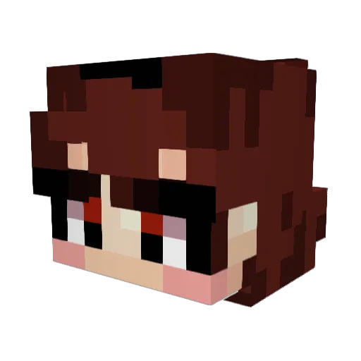 Chara_64 Minecraft avatar head, 3D render