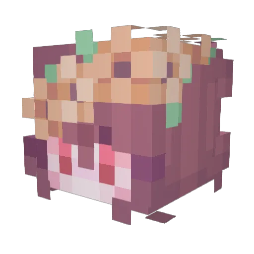 CharaaLikeU Minecraft avatar head, 3D render
