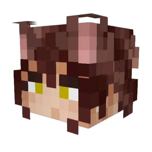 Charakuya Minecraft avatar head, 3D render