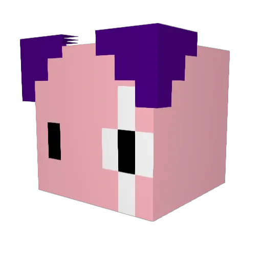 Charapower Minecraft avatar head, 3D render
