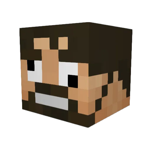 Chargels Minecraft avatar head, 3D render