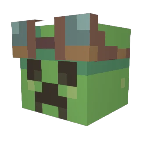 ChariCat Minecraft avatar head, 3D render