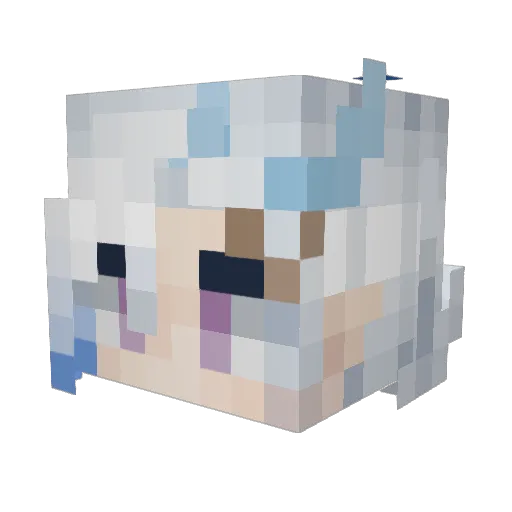 Charistina Minecraft avatar head, 3D render