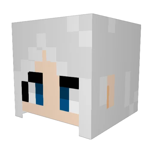 Charl0v0 Minecraft avatar head, 3D render