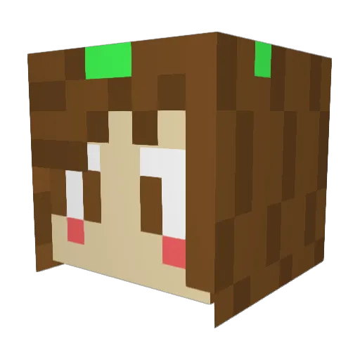 CharlaP Minecraft avatar head, 3D render
