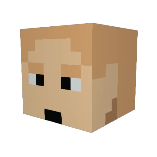 CharlesDamery Minecraft avatar head, 3D render