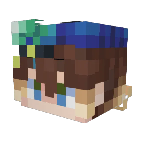 Charlesbei Minecraft avatar head, 3D render