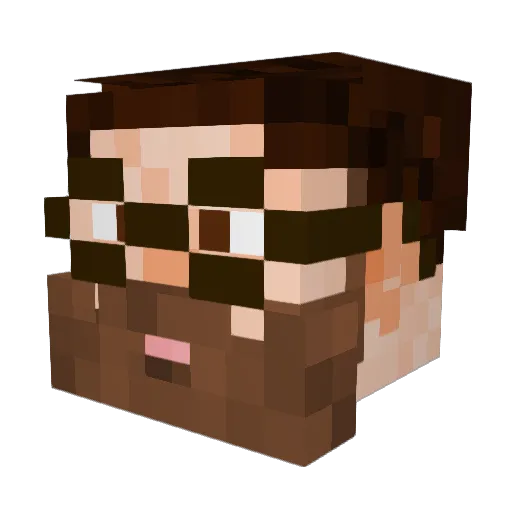 Charleuzebre Minecraft avatar head, 3D render