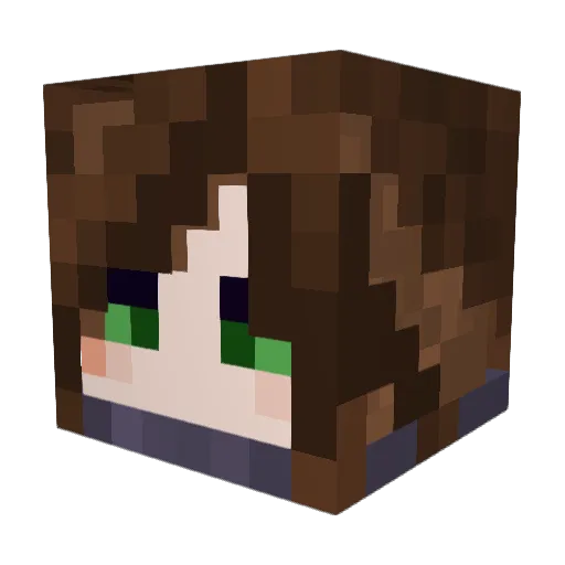 Charlichi Minecraft avatar head, 3D render