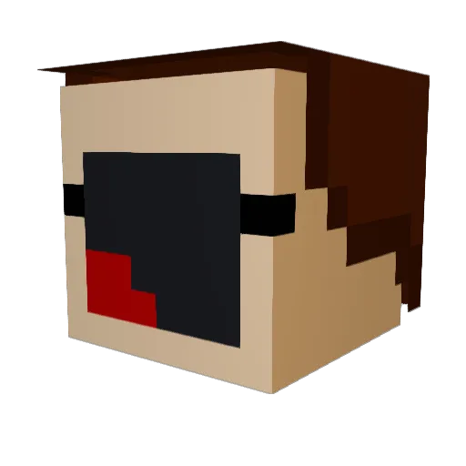 Charlie911 Minecraft avatar head, 3D render