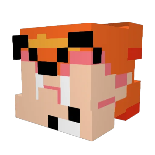 CharlieRenteria Minecraft avatar head, 3D render