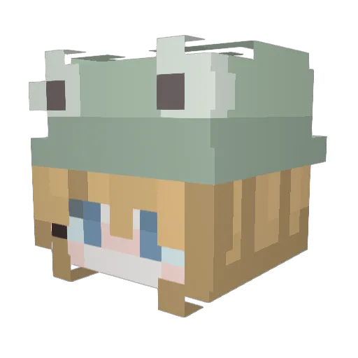 CharlieRou Minecraft avatar head, 3D render