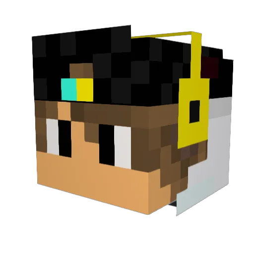 CharlieZen Minecraft avatar head, 3D render