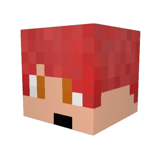 CharlinChaplie Minecraft avatar head, 3D render