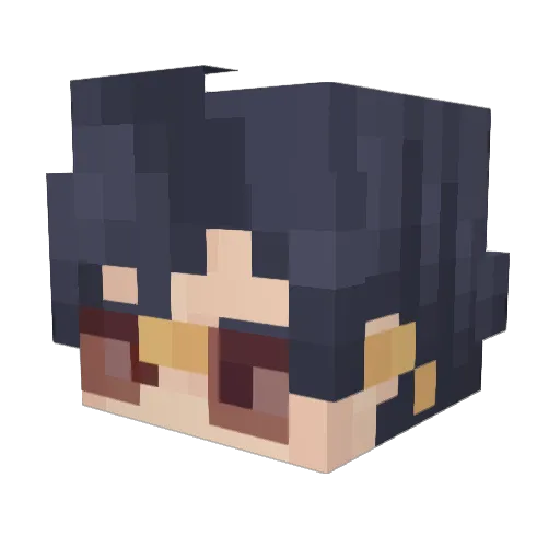 Charlotan Minecraft avatar head, 3D render