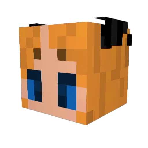 CharlotteKaicho Minecraft avatar head, 3D render
