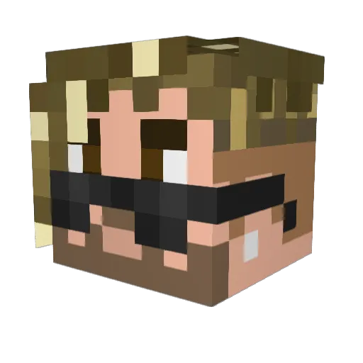 CharlyRuiz Minecraft avatar head, 3D render