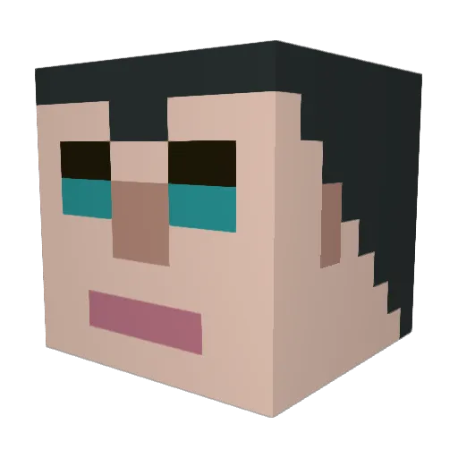 CharmedQuark Minecraft avatar head, 3D render